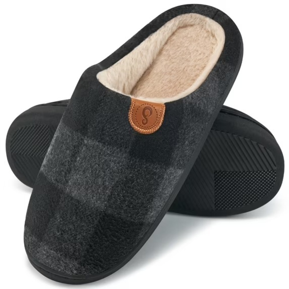 Ecetana Women's Warm Memory Foam Fuzzy Slippers with‎ Non-Slip Sole Size 7